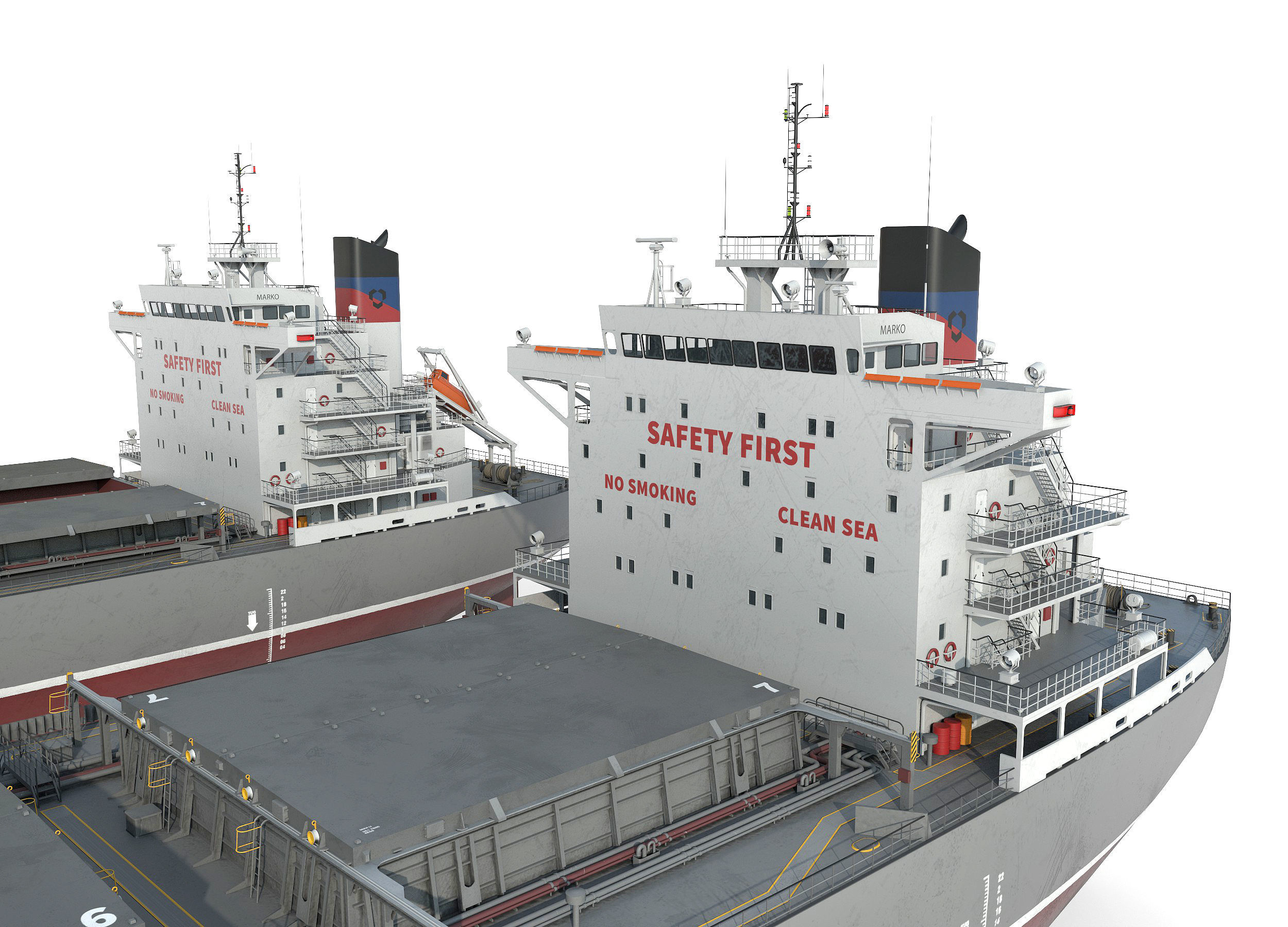 Bulk carrier grey  3D model_5