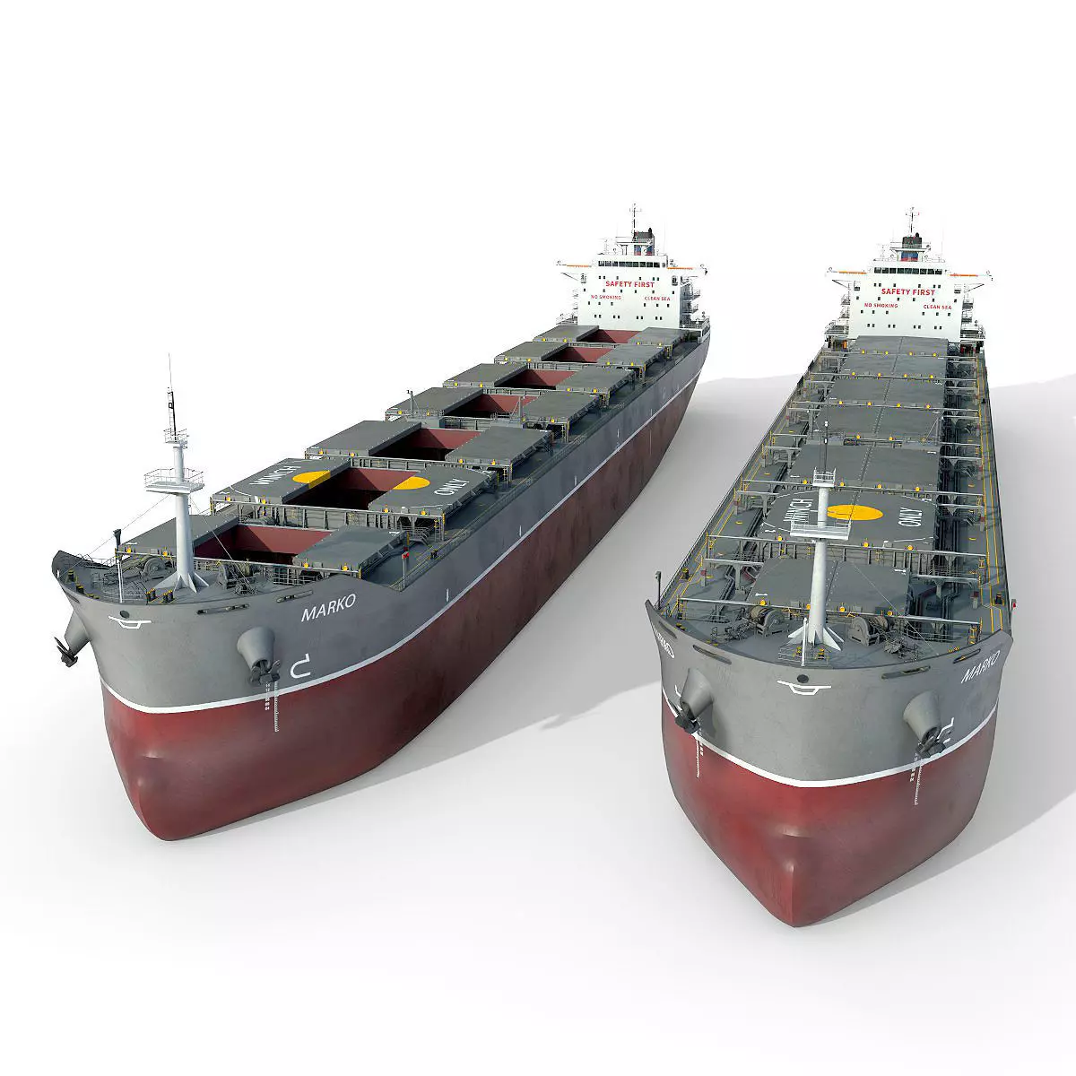 Bulk carrier grey  3D model_0
