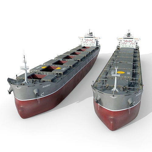 Bulk carrier grey  3D model