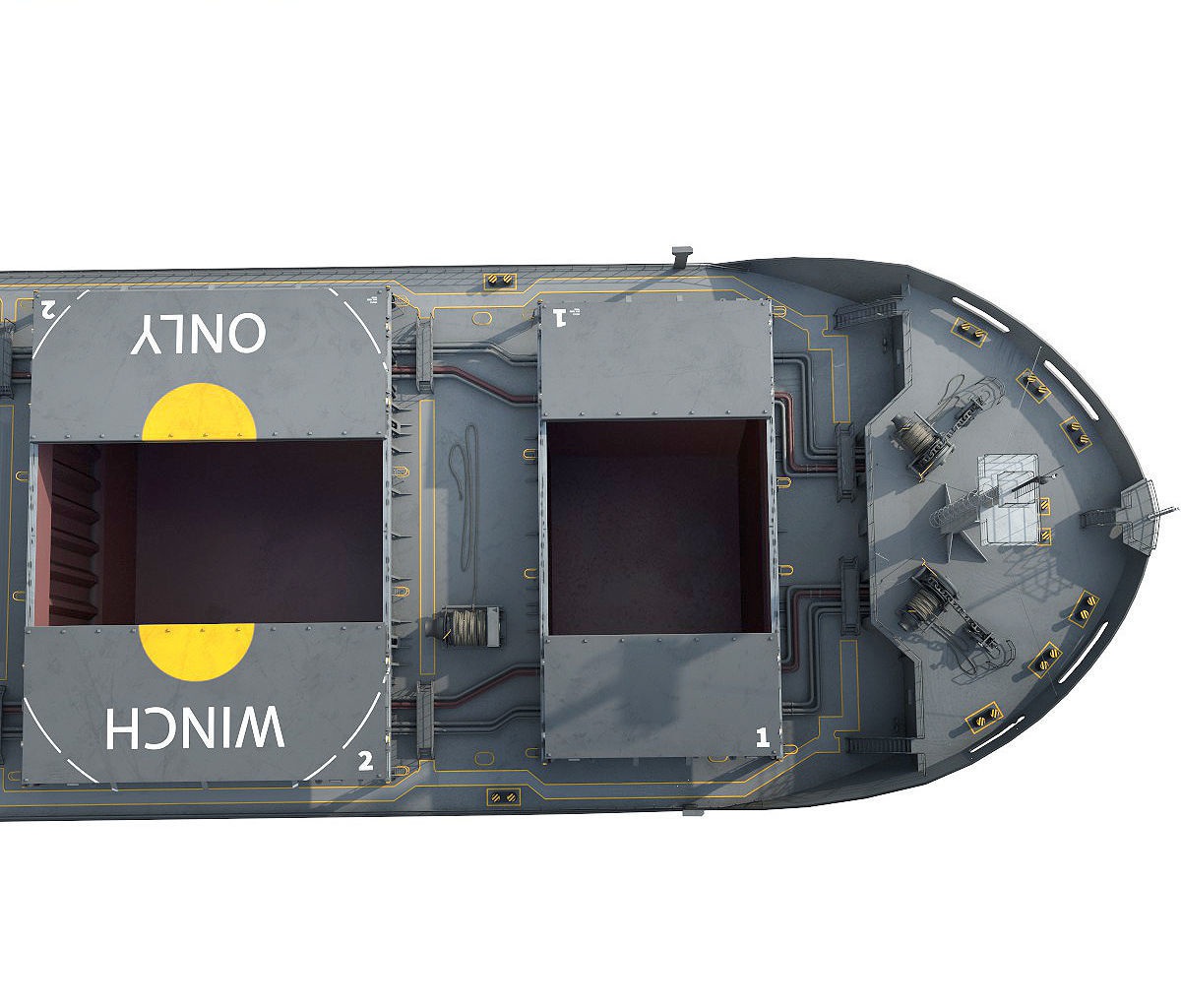 Bulk carrier grey  3D model_6