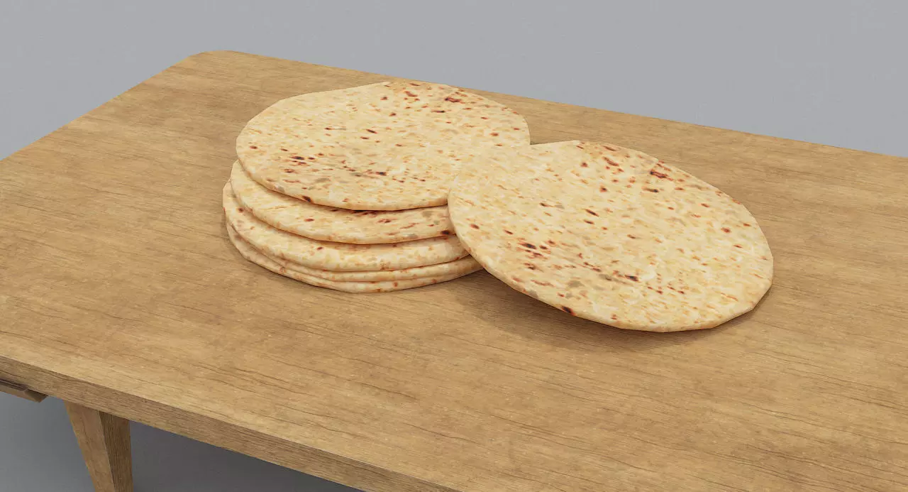 Medieval Dough Bread Set PBR Low-poly 3D model