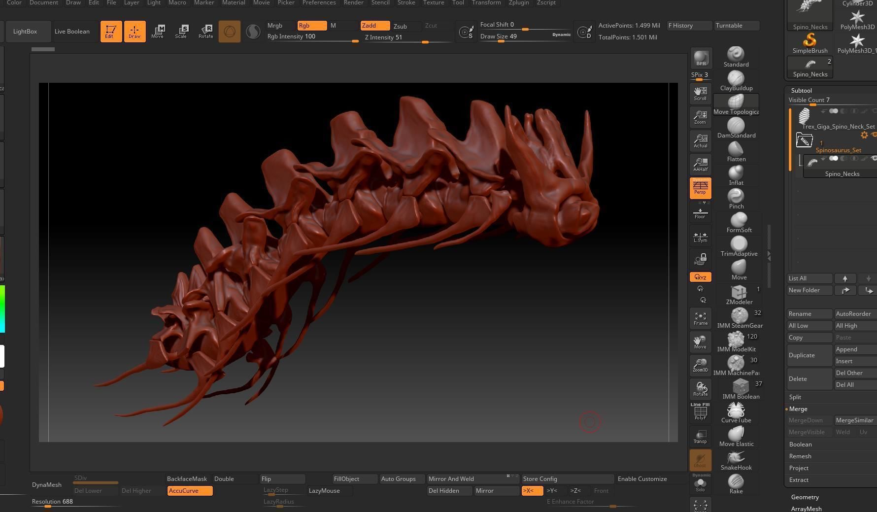 Spinosaurus Neck Skeletons Set 3D model_8