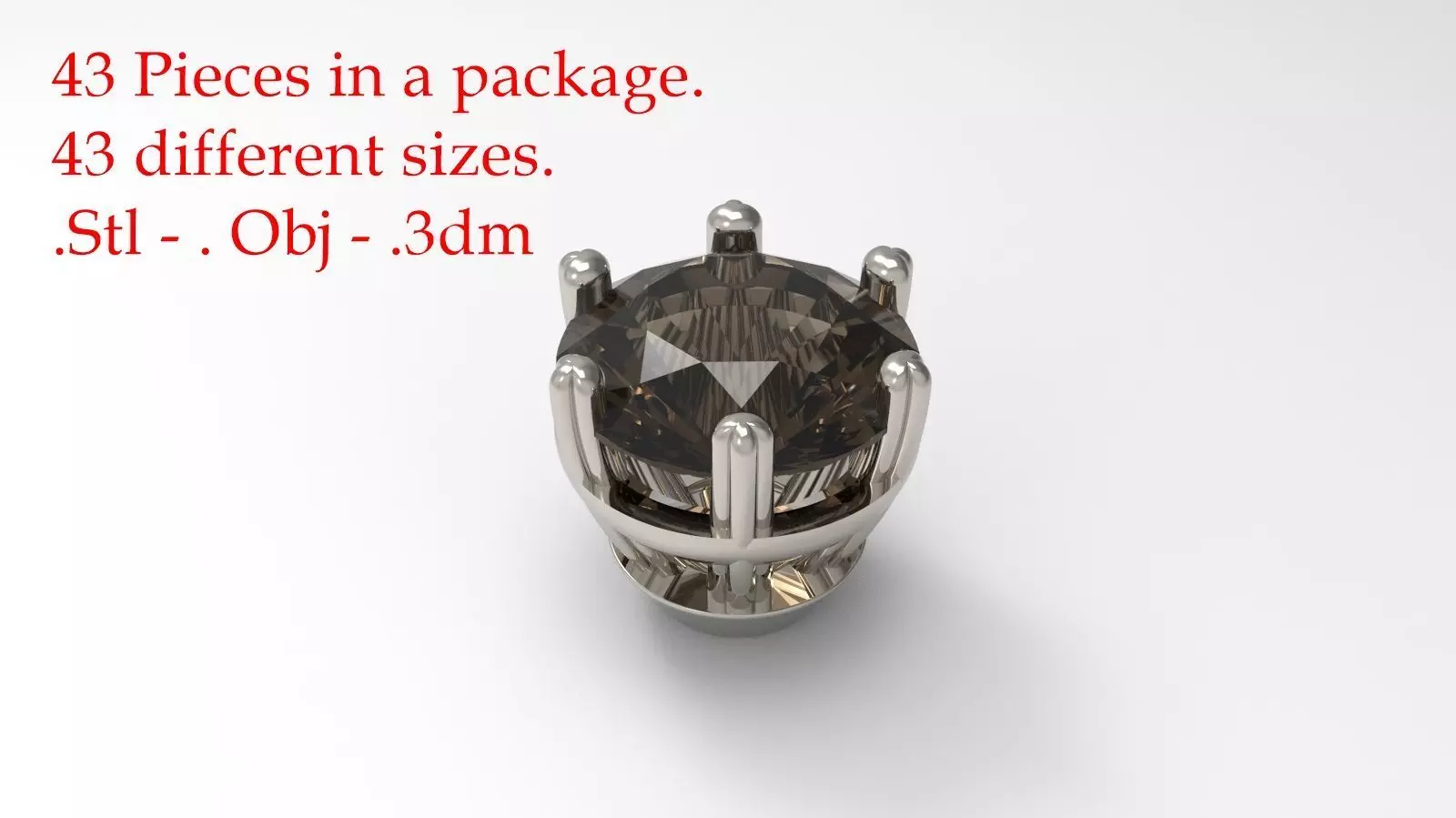 Jewelry Prong Head Set Package 055 3D print model_0