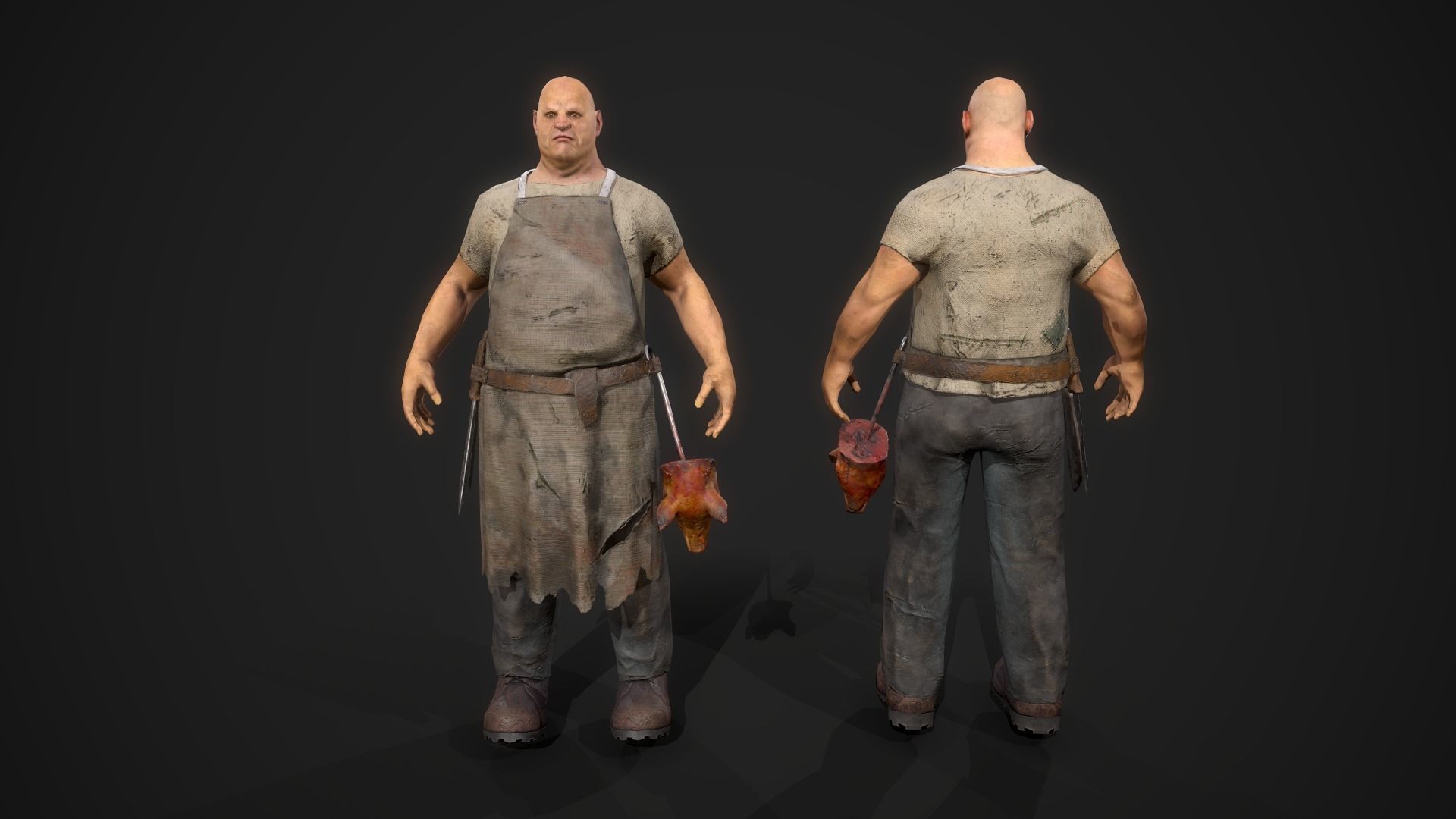 Butcher Low-poly 3D model_10
