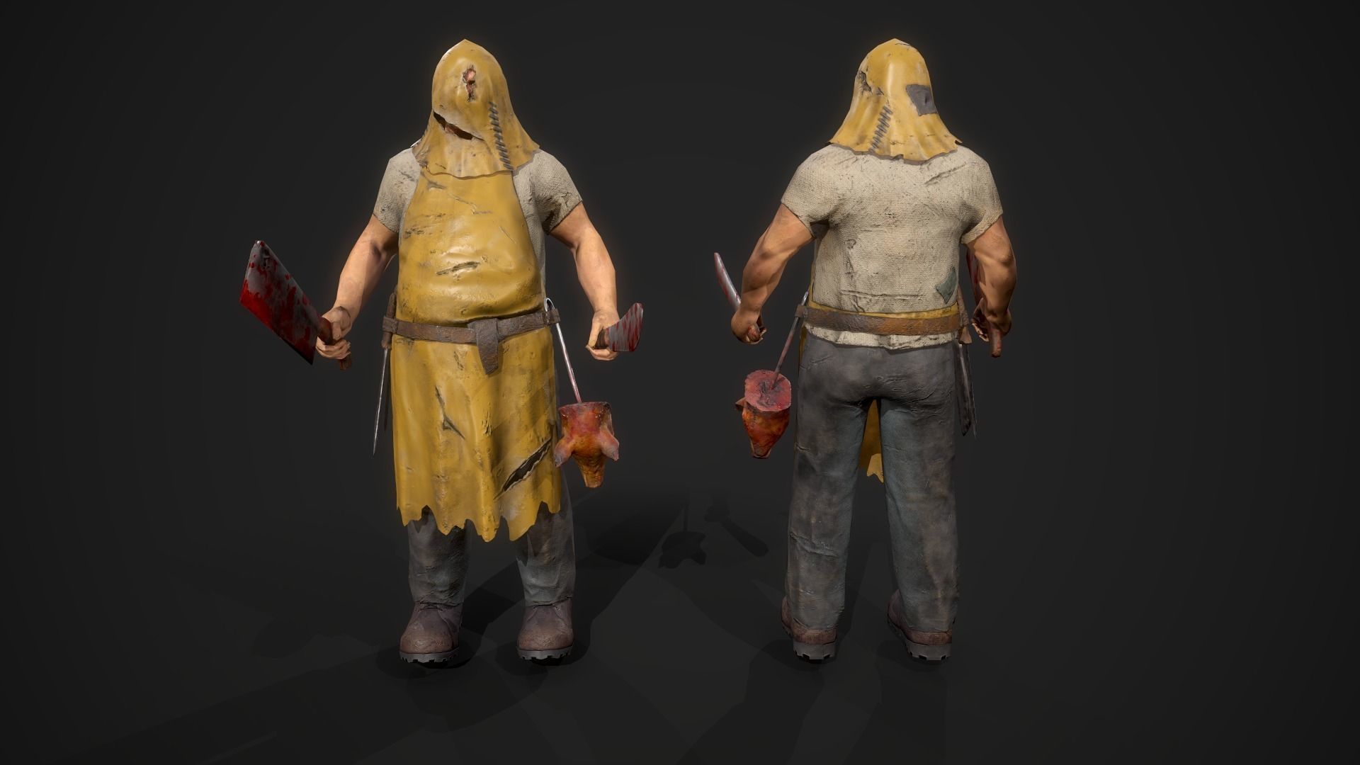 Butcher Low-poly 3D model_7