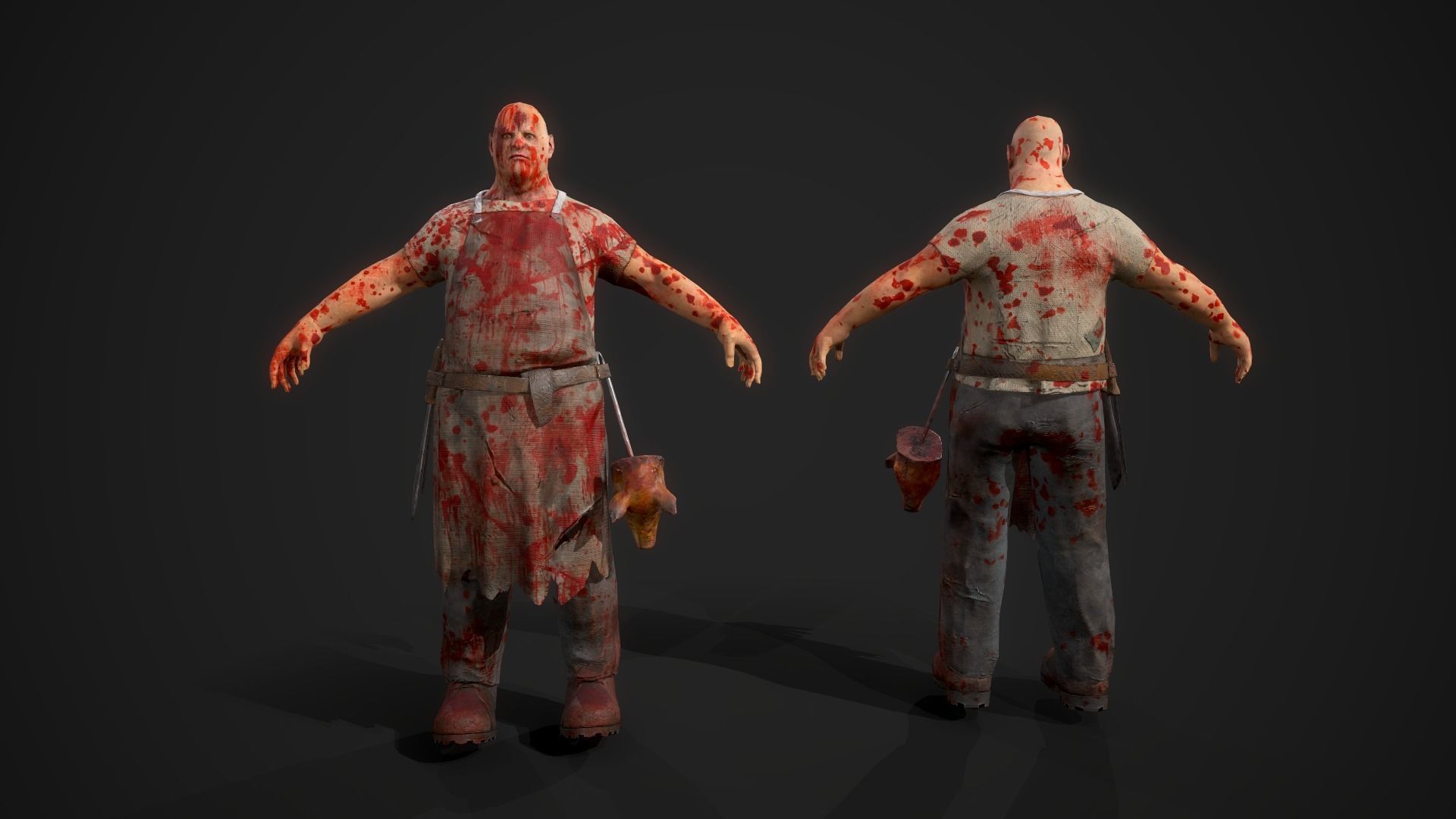 Butcher Low-poly 3D model_16