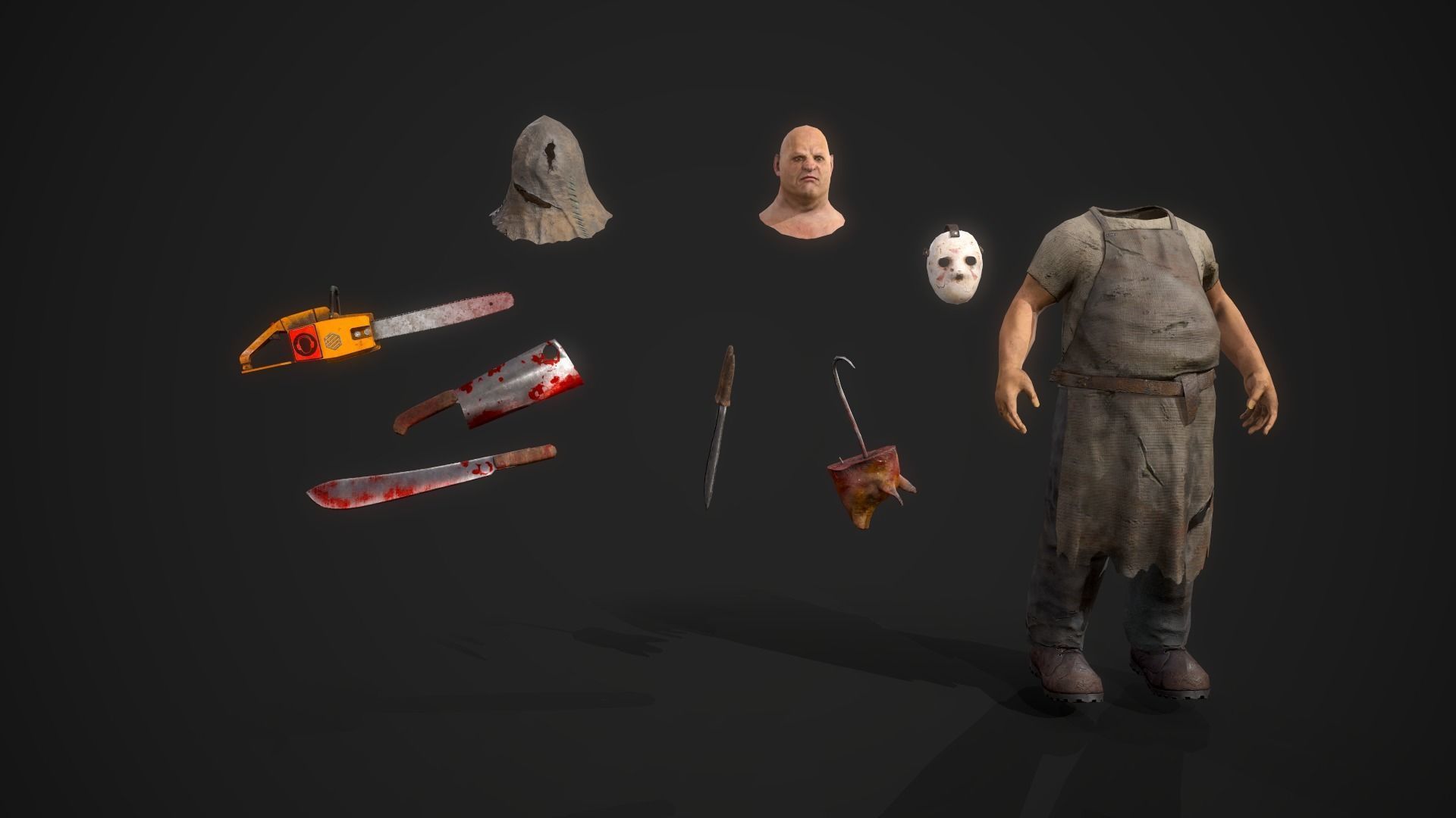 Butcher Low-poly 3D model_14