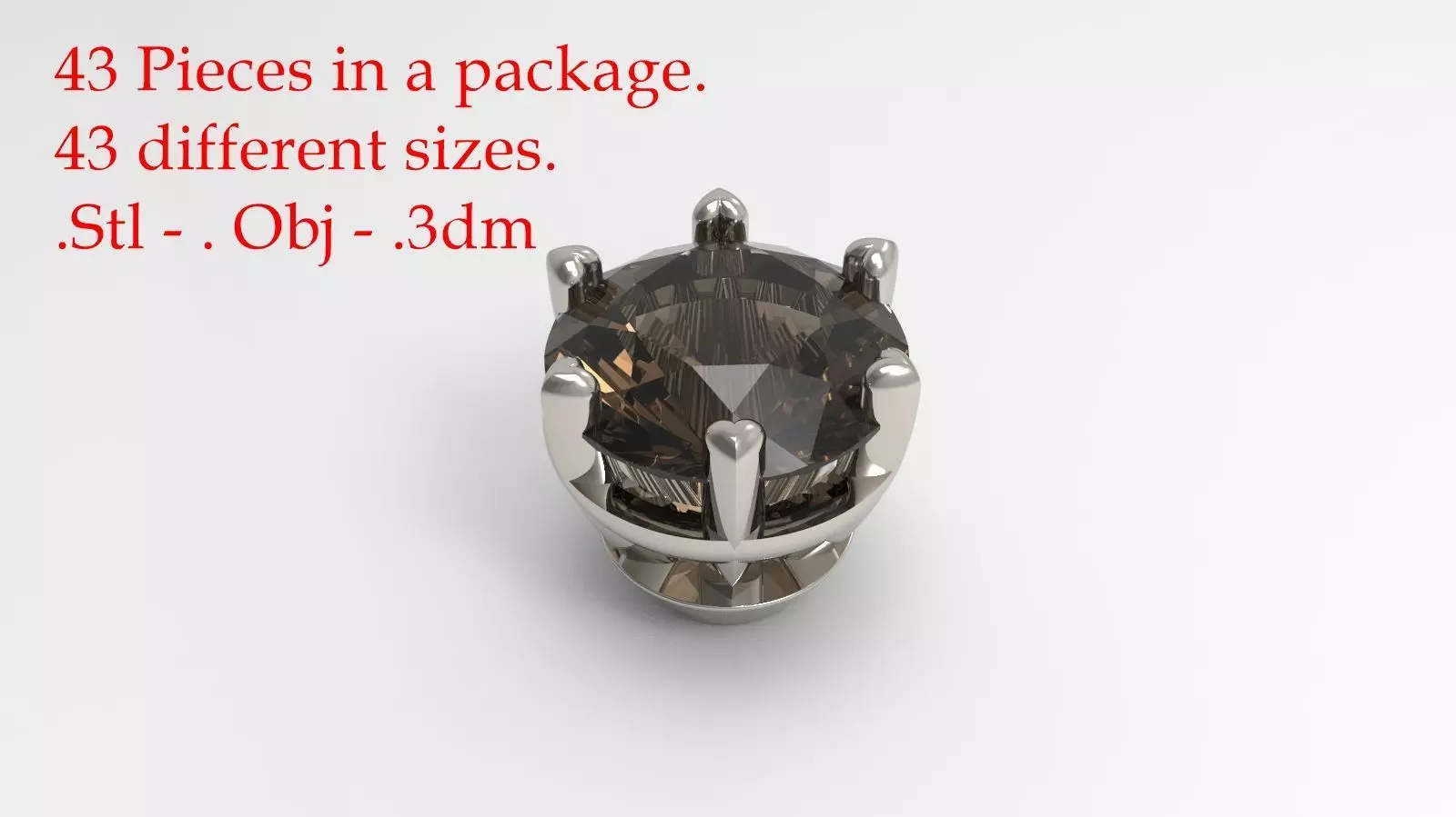 Jewelry Prong Head Set Package 058 3D print model_0