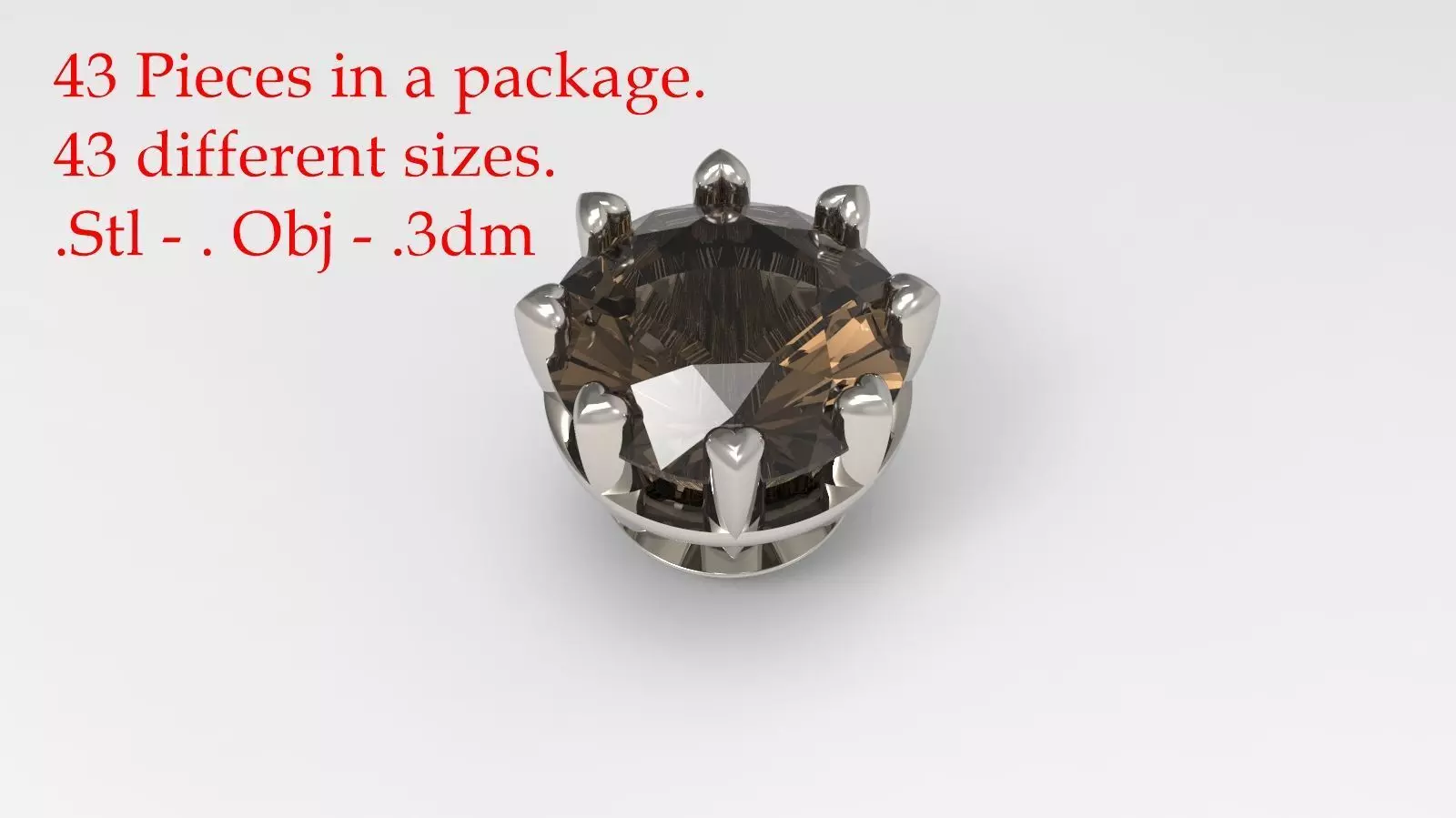 Jewelry Prong Head Set Package 059 3D print model_0