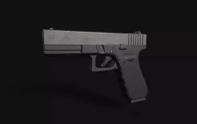 Glock 19 Gen 4 Low-poly 3D model