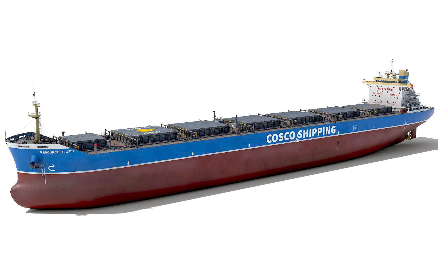 Bulk carrier  with holds and reservoirs 3D model_4