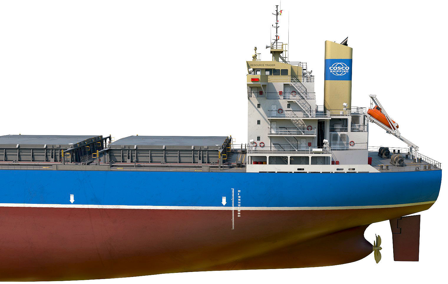Bulk carrier  with holds and reservoirs 3D model_14