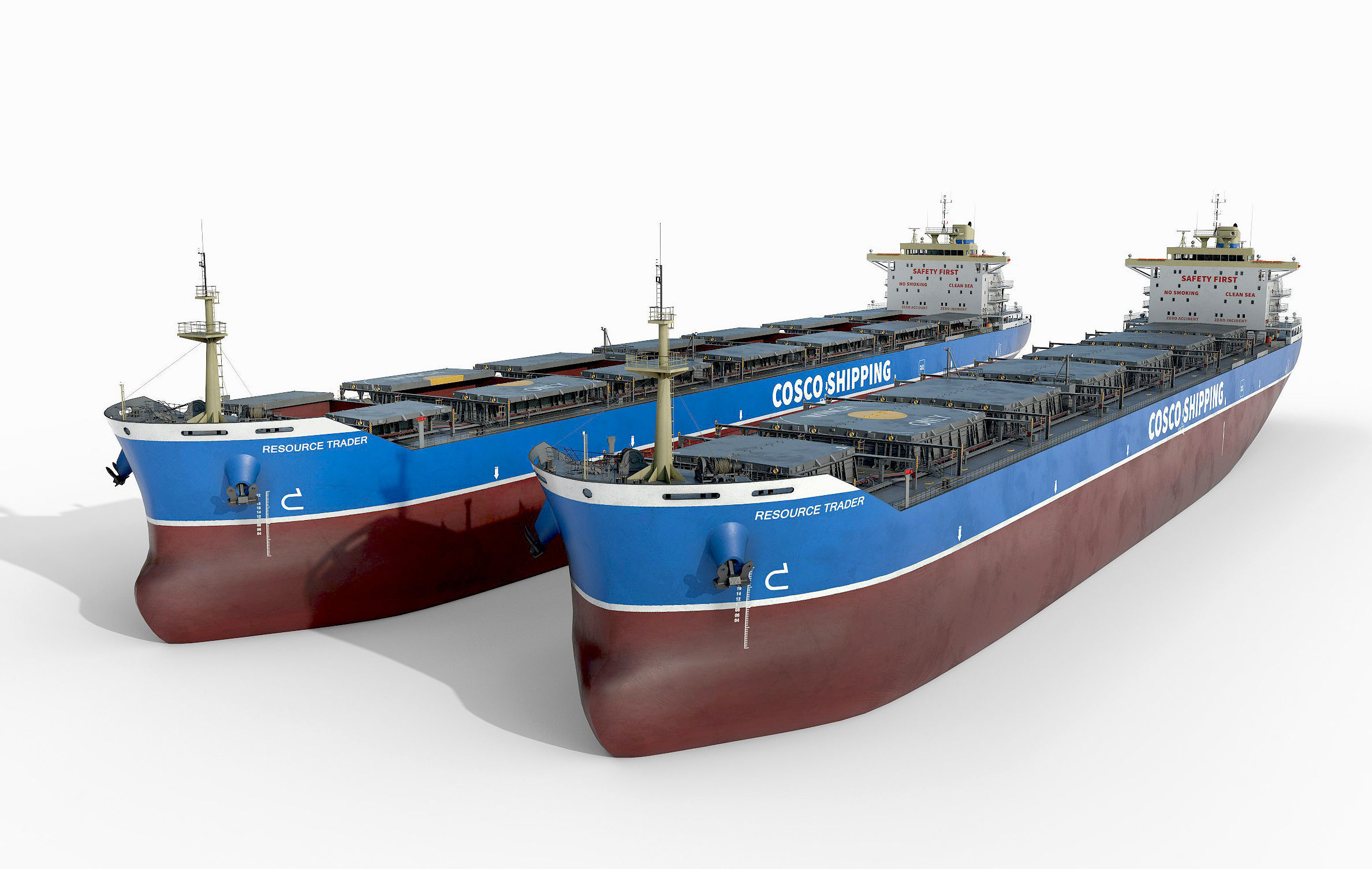Bulk carrier  with holds and reservoirs 3D model_11