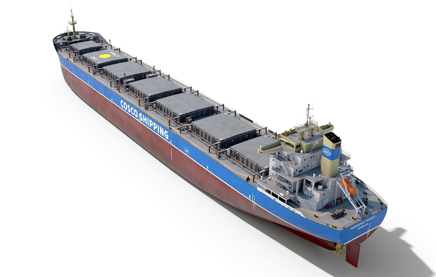 Bulk carrier  with holds and reservoirs 3D model_9