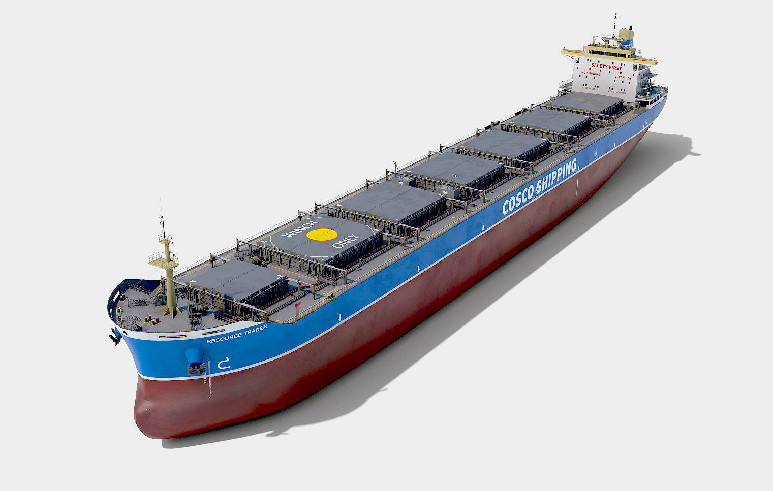 Bulk carrier  with holds and reservoirs 3D model_2