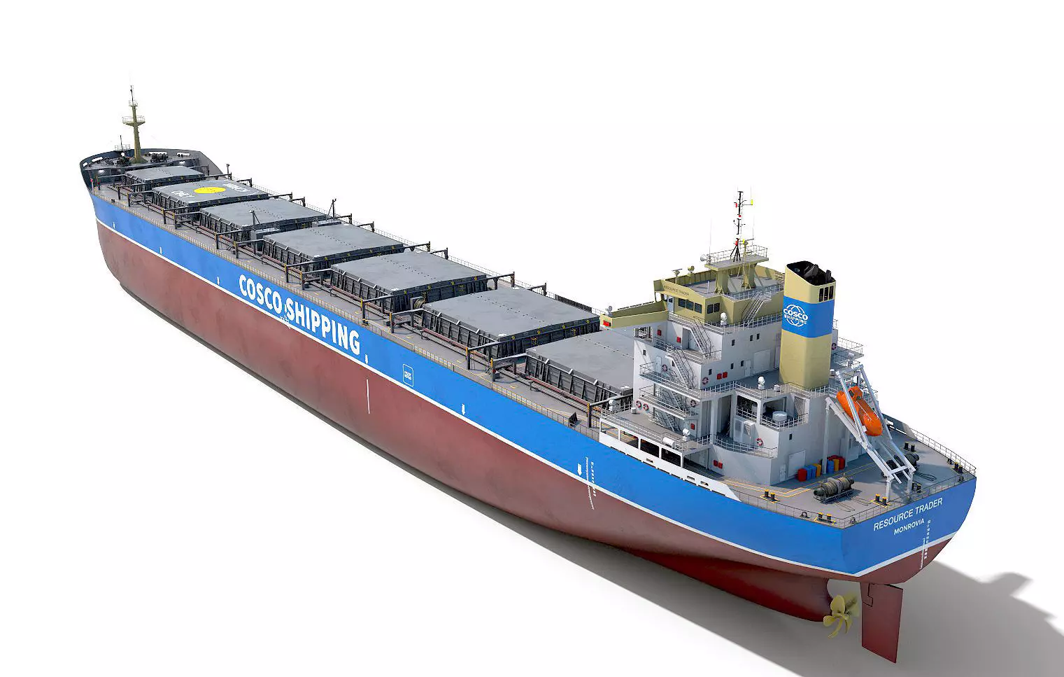 Bulk carrier  with holds and reservoirs 3D model_0