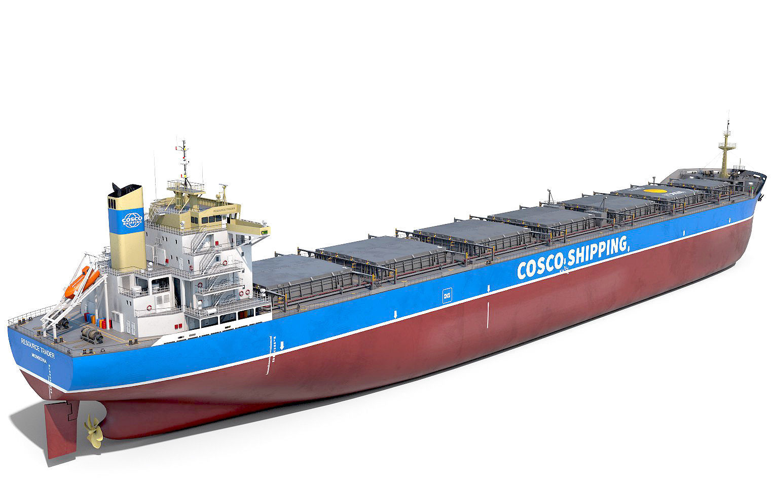 Bulk carrier  with holds and reservoirs 3D model_1