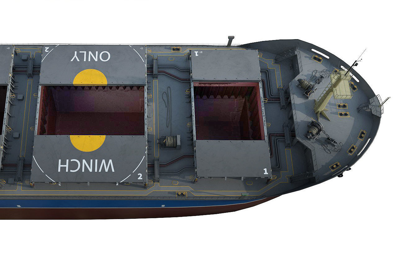 Bulk carrier  with holds and reservoirs 3D model_12