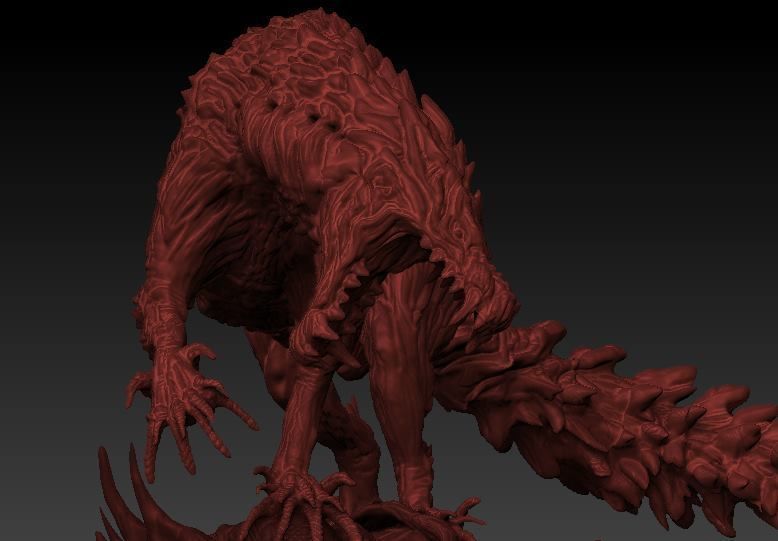Monster hunter Odogaron statue 3D model_2