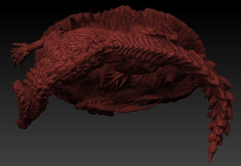 Monster hunter Odogaron statue 3D model_11