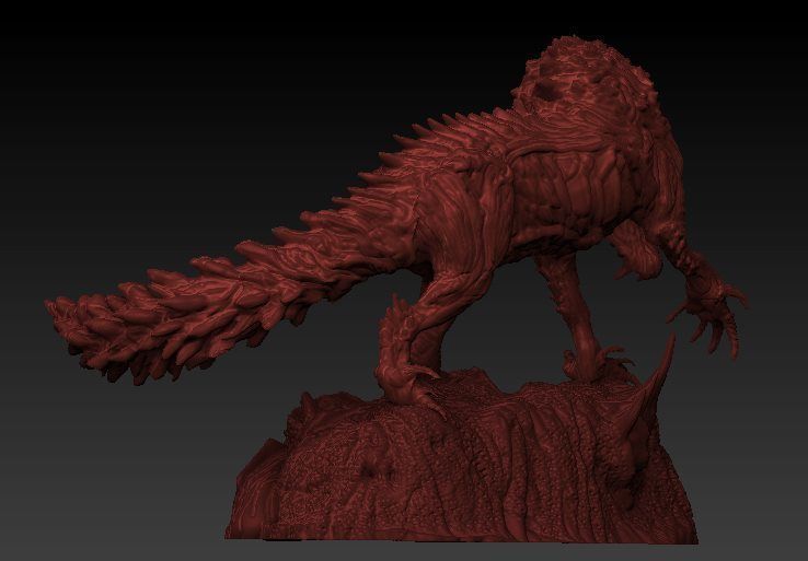Monster hunter Odogaron statue 3D model_9