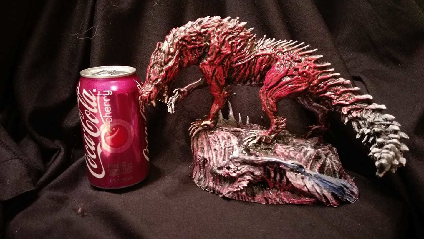 Monster hunter Odogaron statue 3D model_1