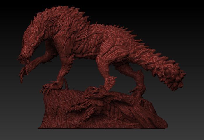 Monster hunter Odogaron statue 3D model_10