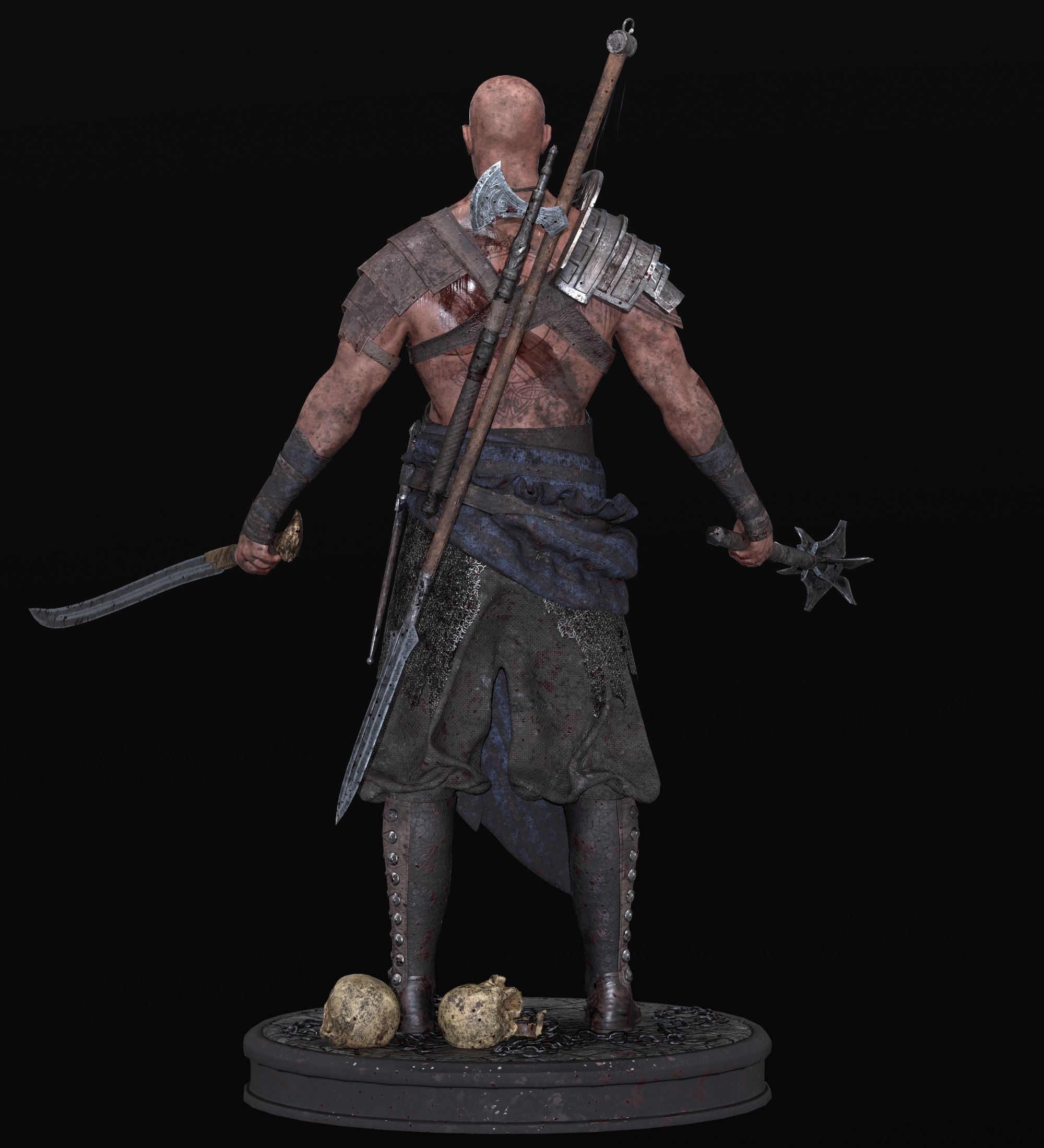 Exotic Warrior Mercenary  Low-poly 3D model_25