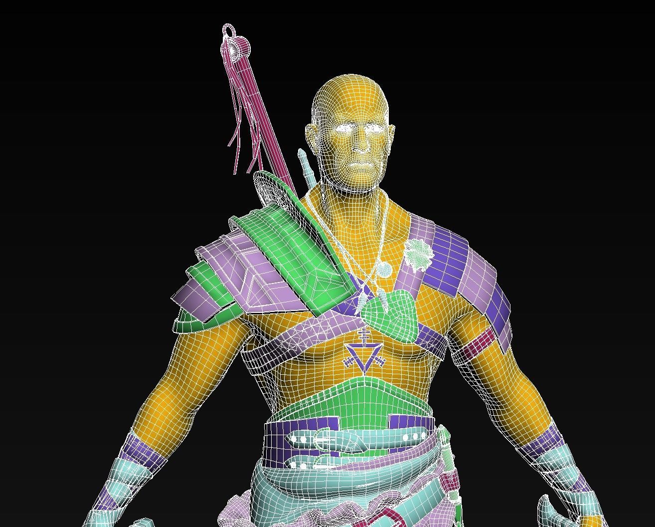 Exotic Warrior Mercenary  Low-poly 3D model_20