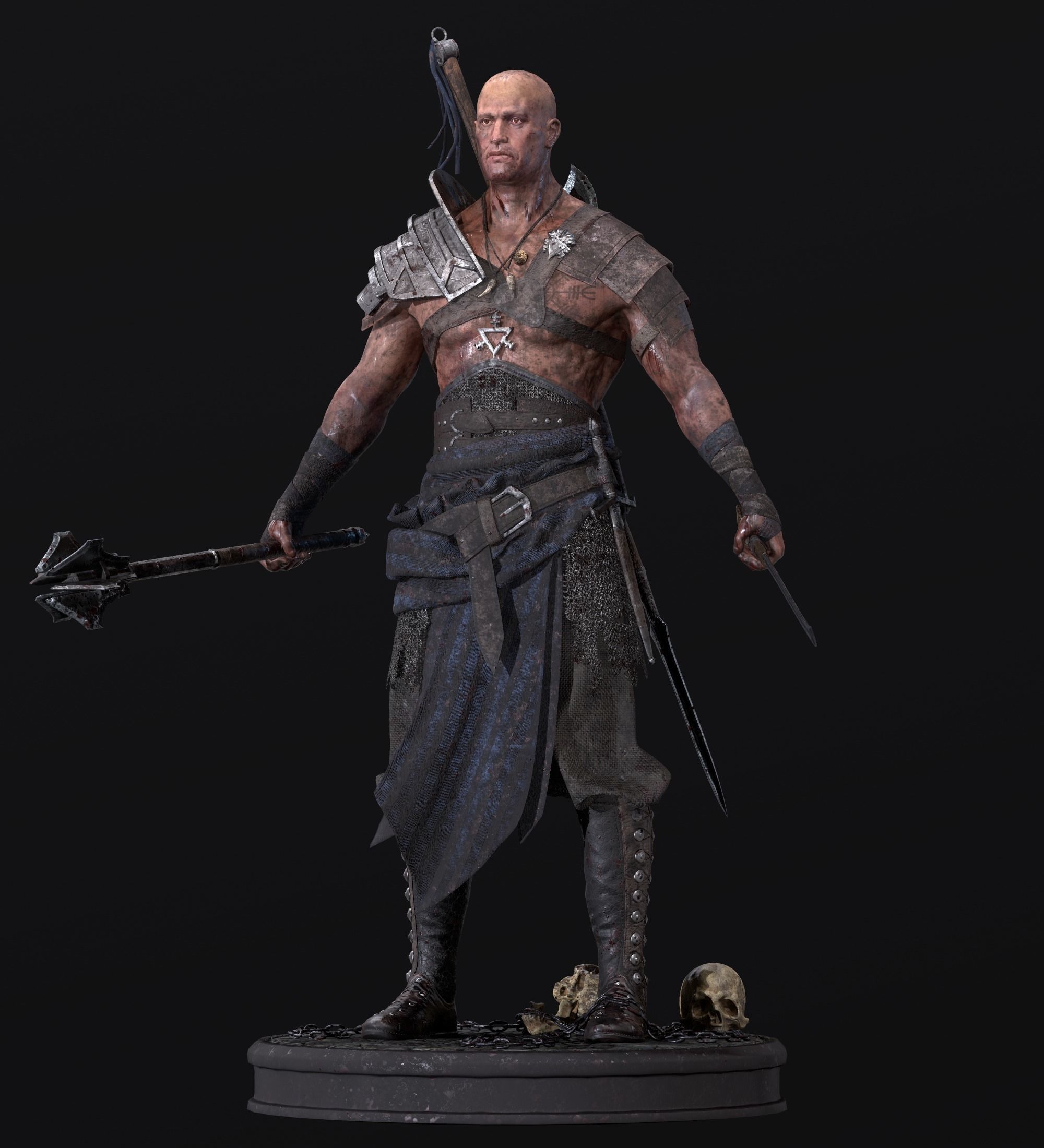 Exotic Warrior Mercenary  Low-poly 3D model_7