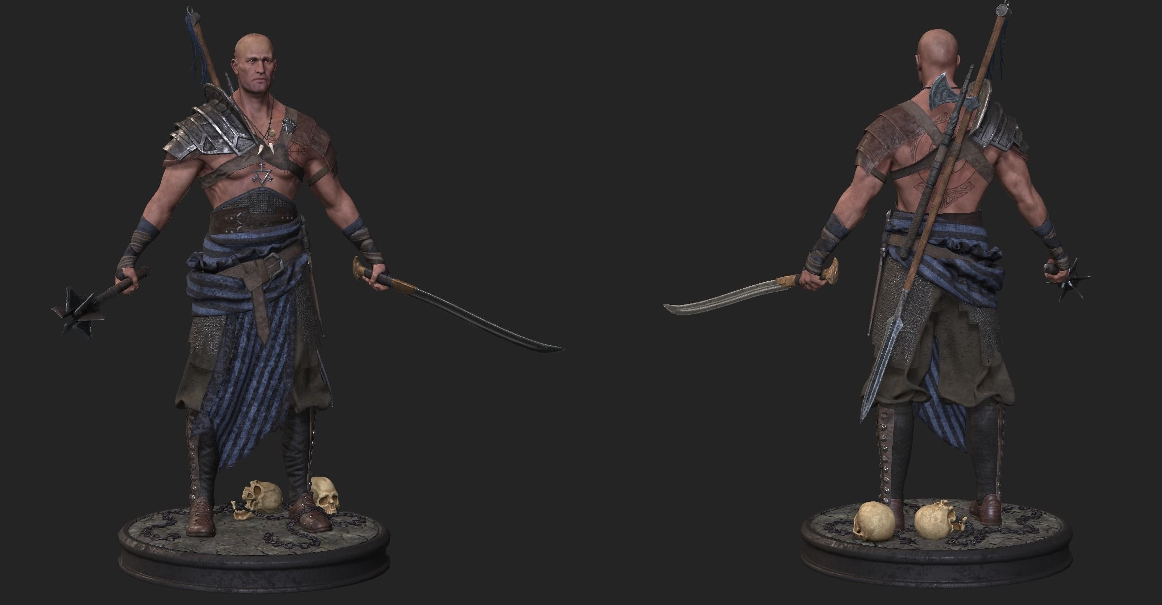 Exotic Warrior Mercenary  Low-poly 3D model_26