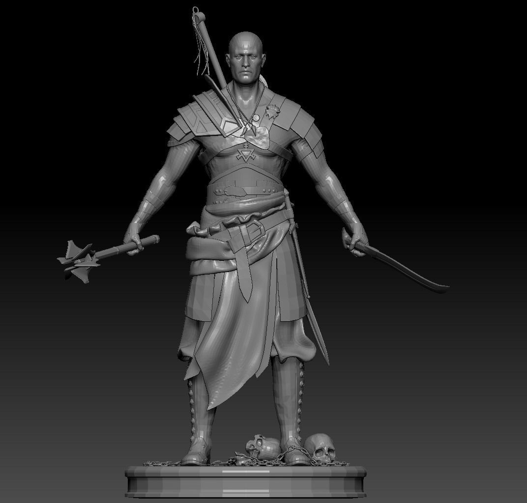 Exotic Warrior Mercenary  Low-poly 3D model_12