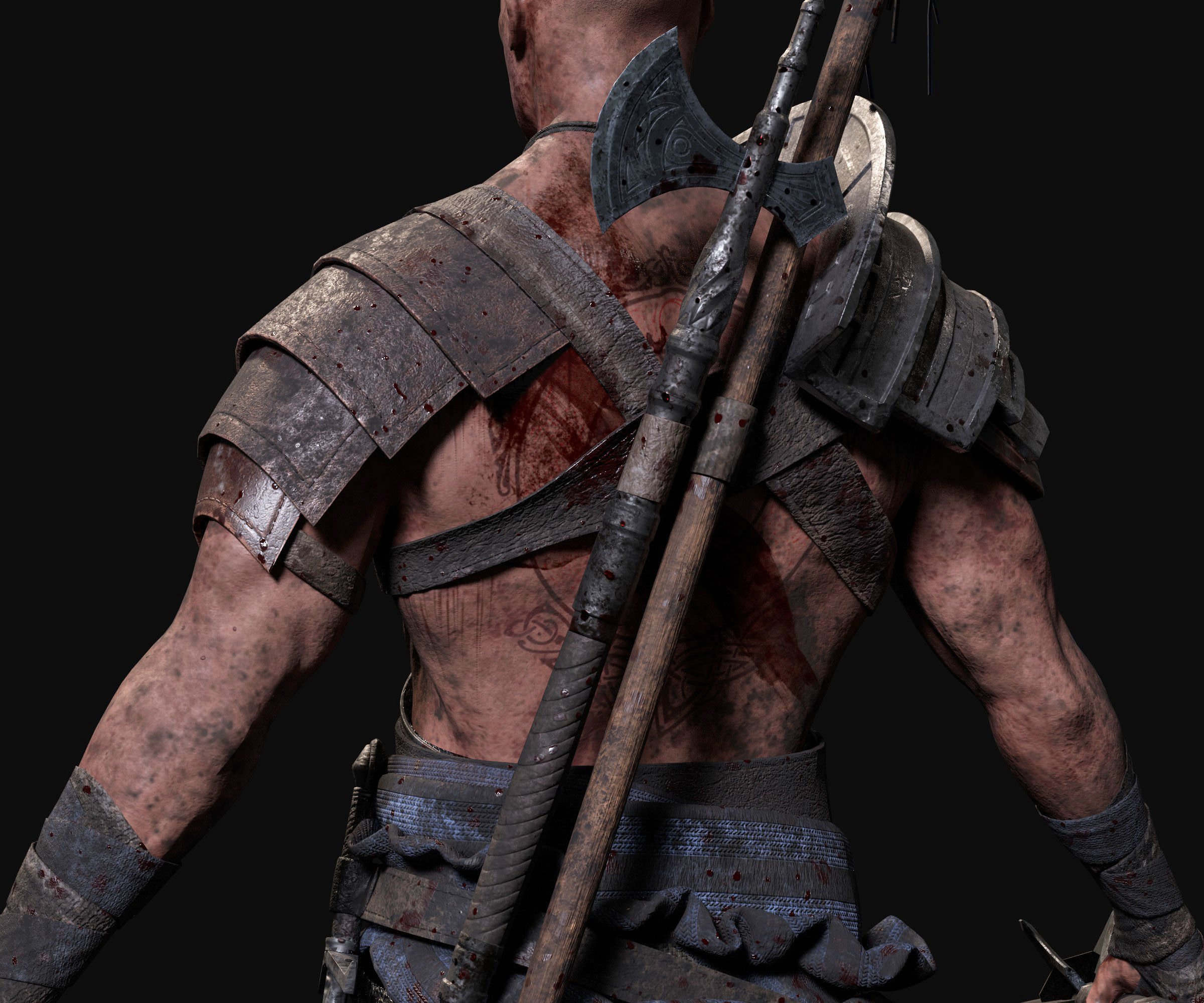 Exotic Warrior Mercenary  Low-poly 3D model_5