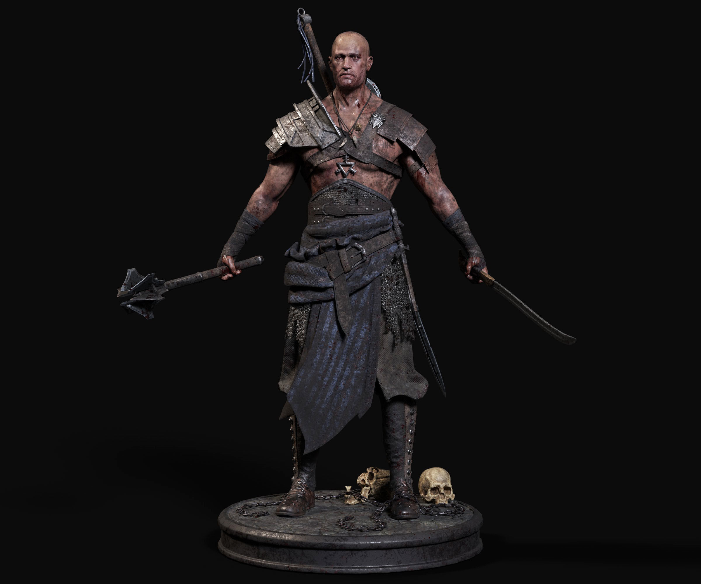 Exotic Warrior Mercenary  Low-poly 3D model_3