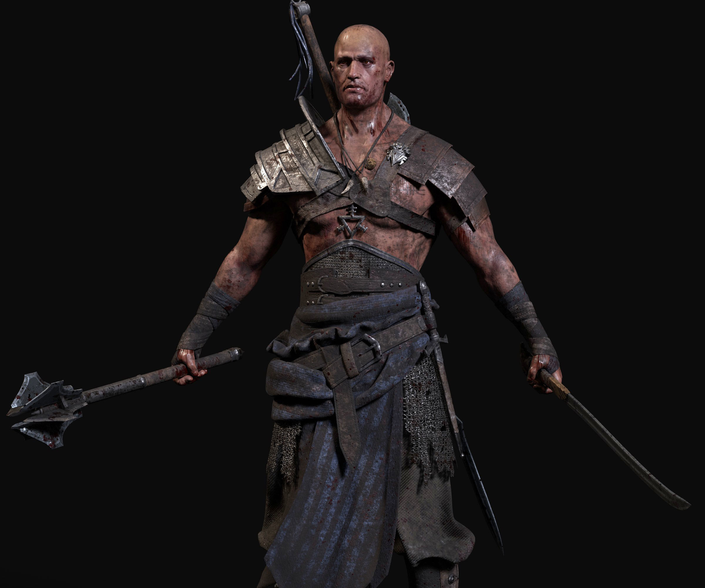 Exotic Warrior Mercenary  Low-poly 3D model_4