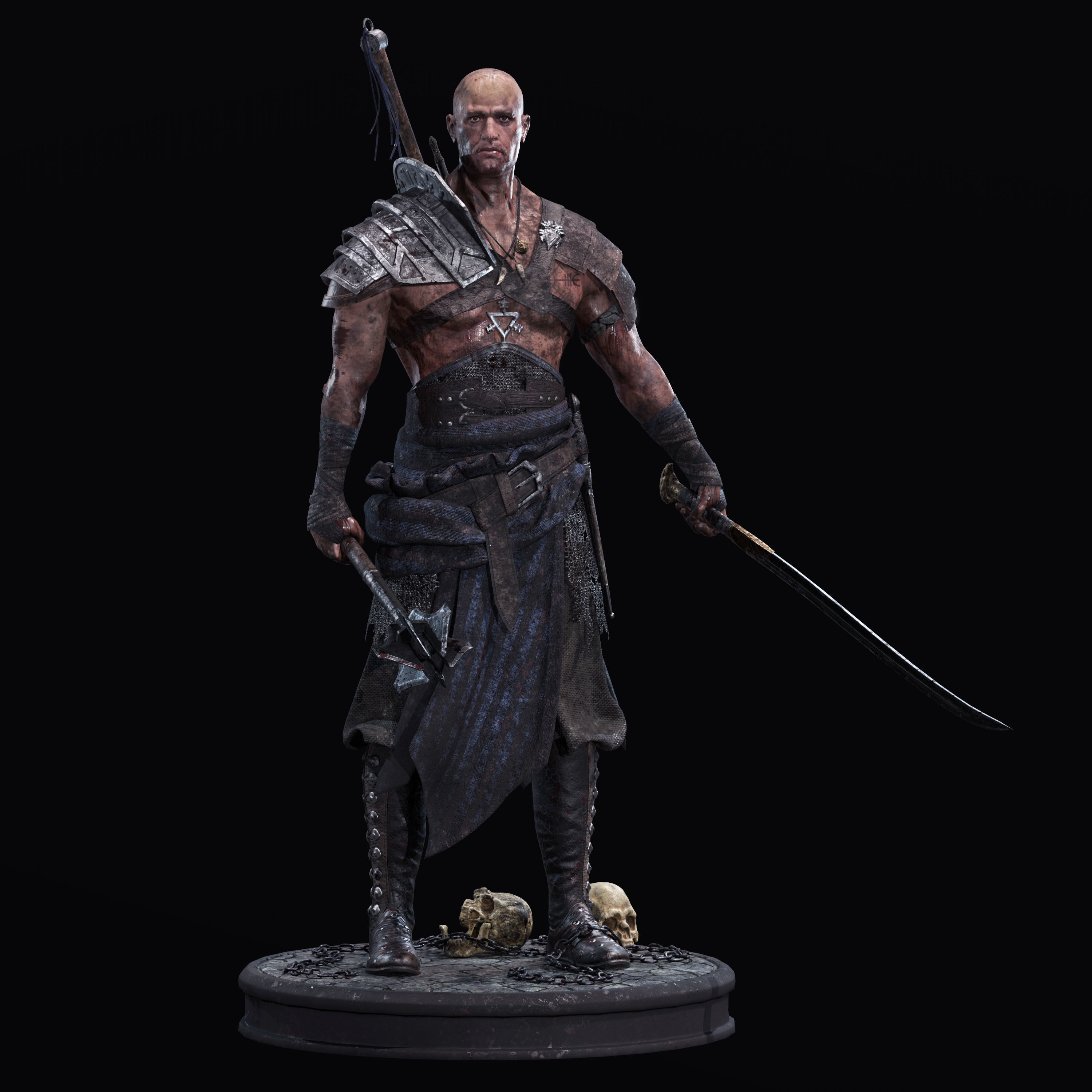 Exotic Warrior Mercenary  Low-poly 3D model_2
