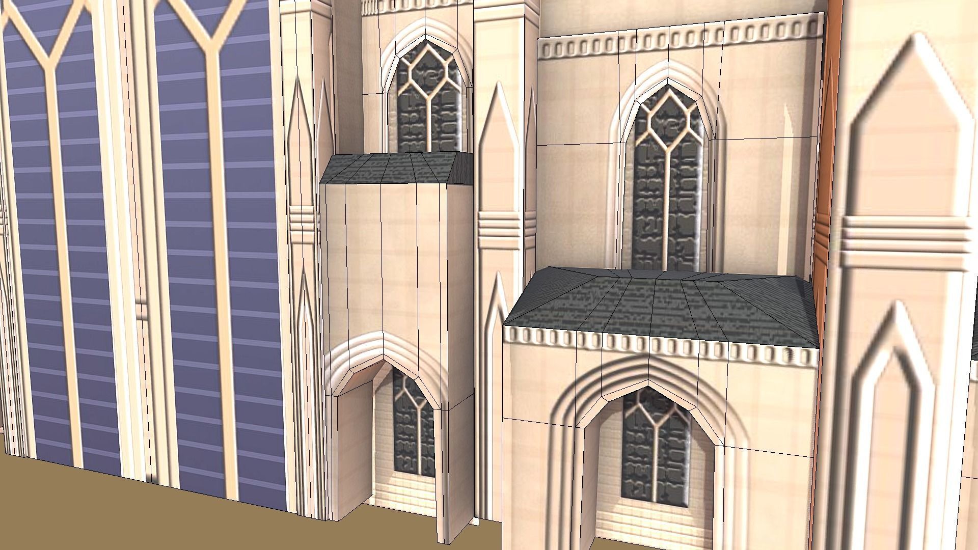 Christian Church Low-poly 3D model_10