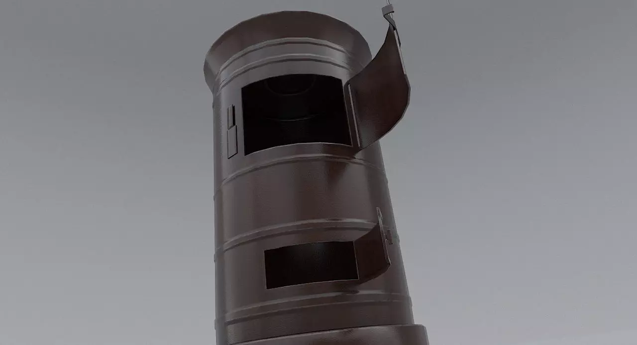Stove PBR metal pipe with handle Low-poly 3D model