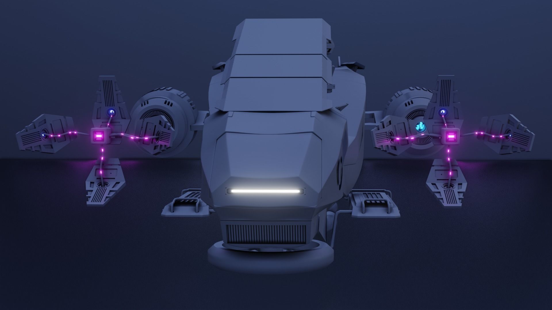 Hover bike Low-poly 3D model_1