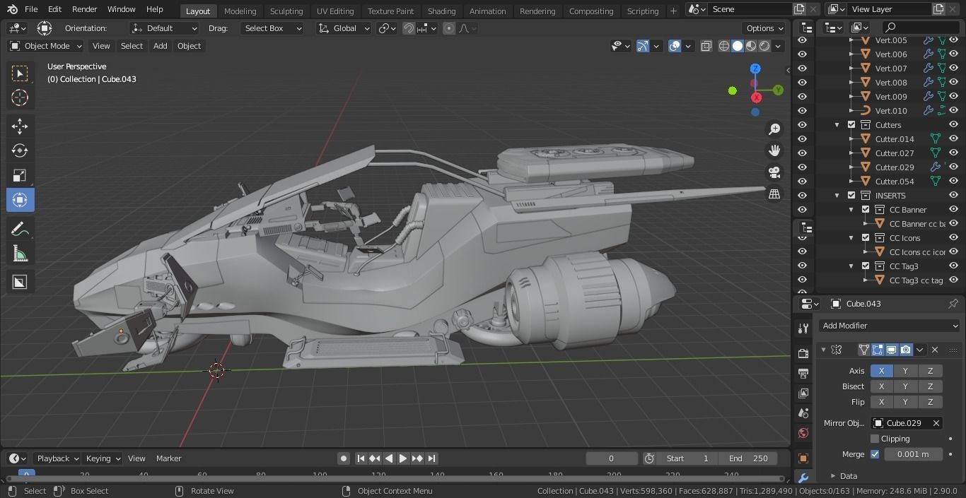 Hover bike Low-poly 3D model_3