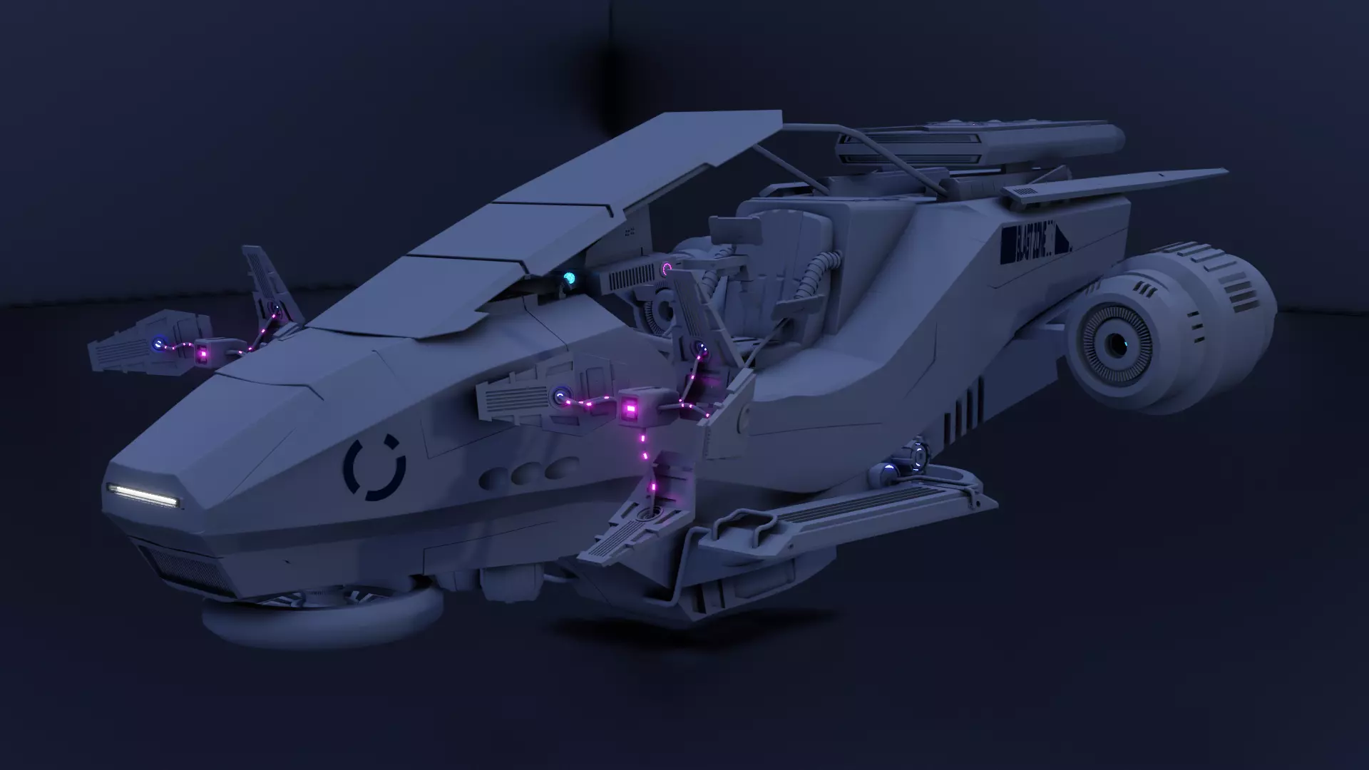 Hover bike Low-poly 3D model_0