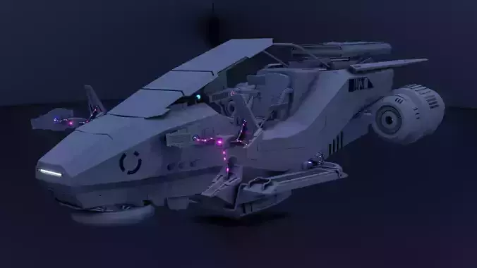 Hover bike Low-poly 3D model