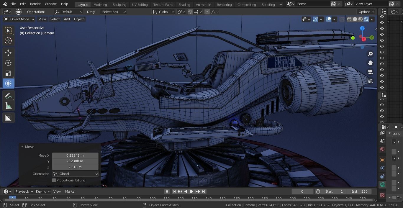 Hover bike Low-poly 3D model_4