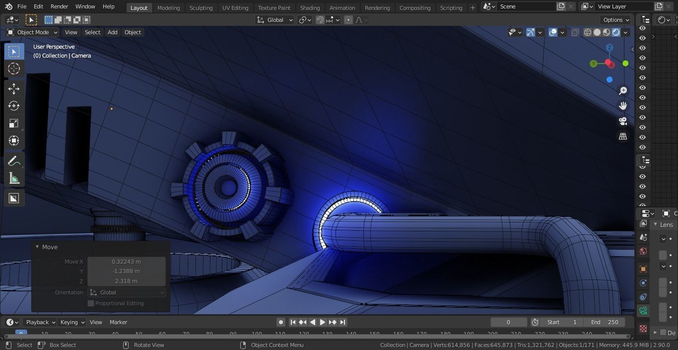 Hover bike Low-poly 3D model_5