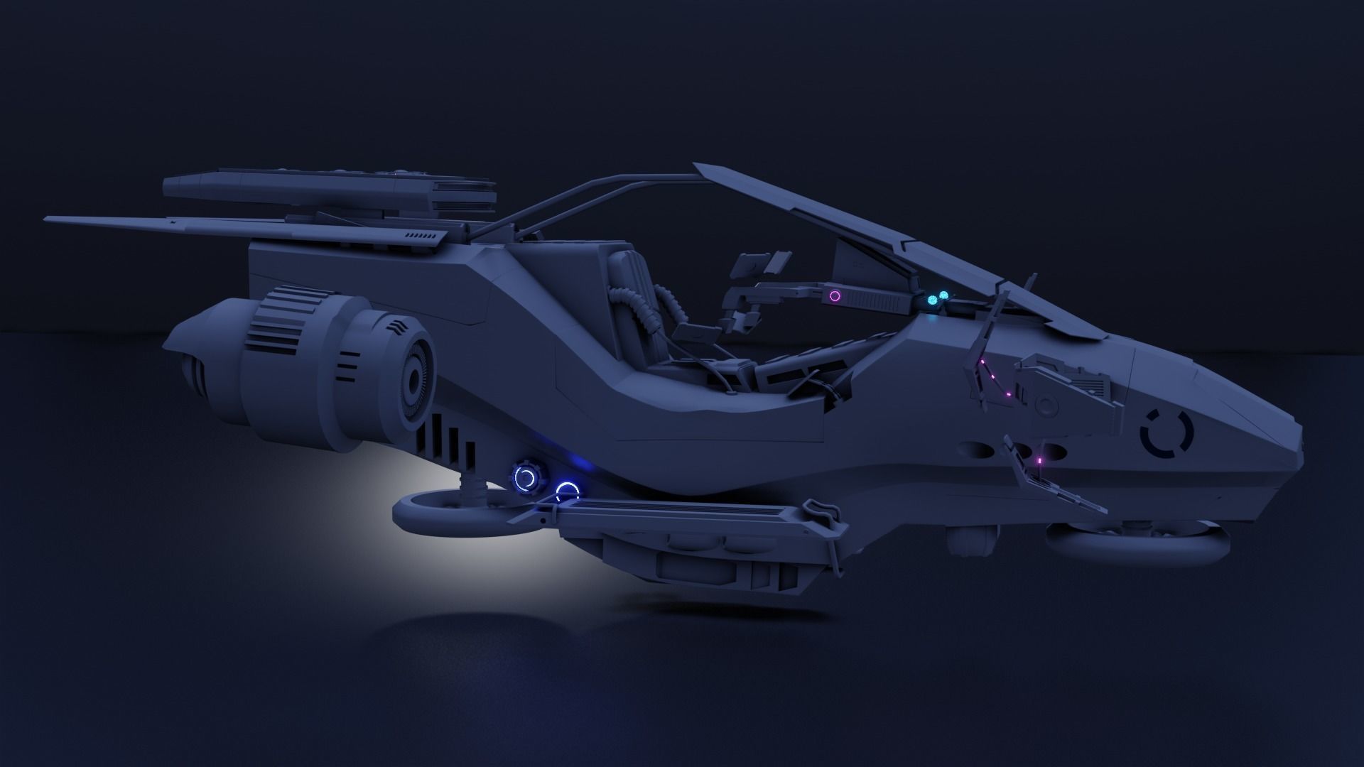 Hover bike Low-poly 3D model_2