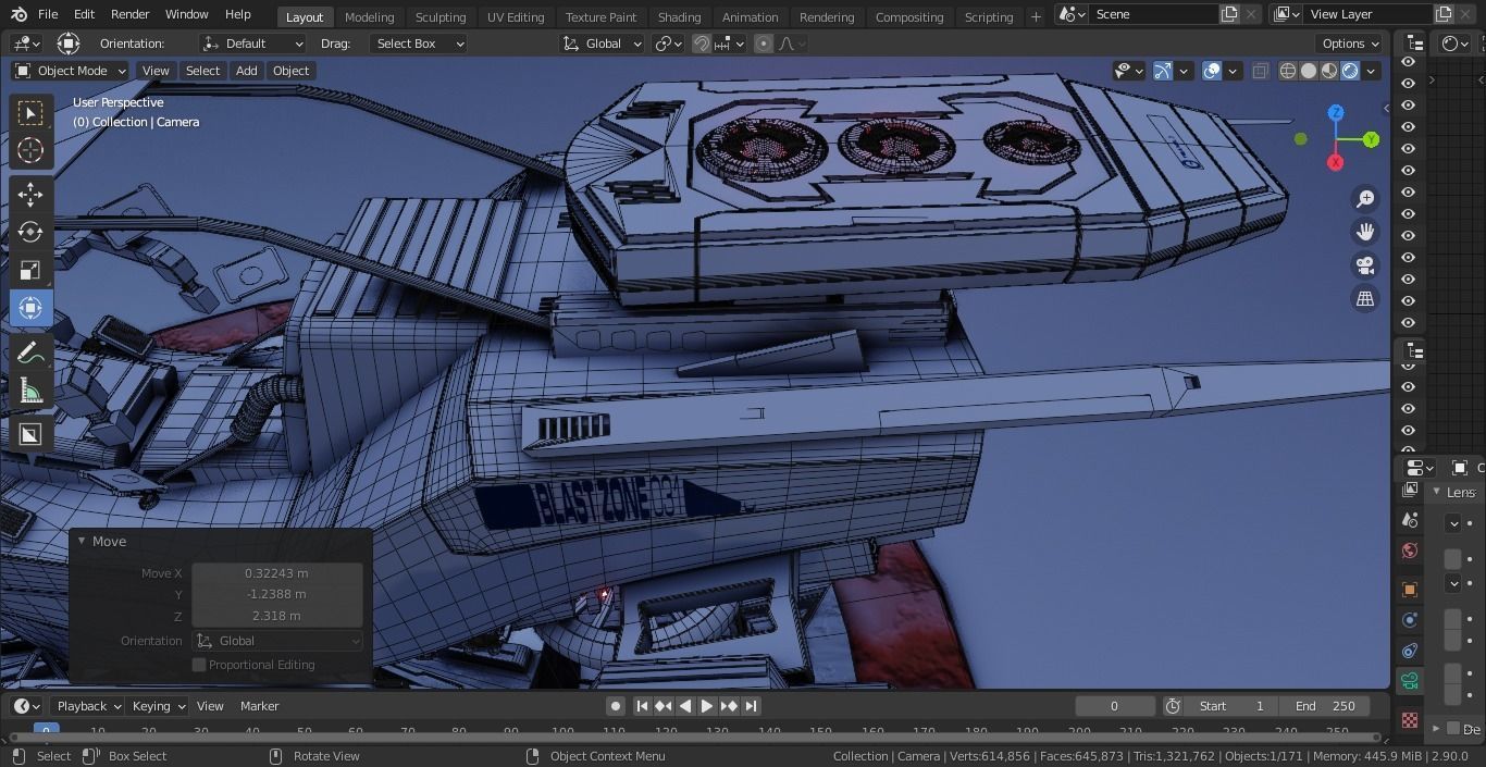 Hover bike Low-poly 3D model_6