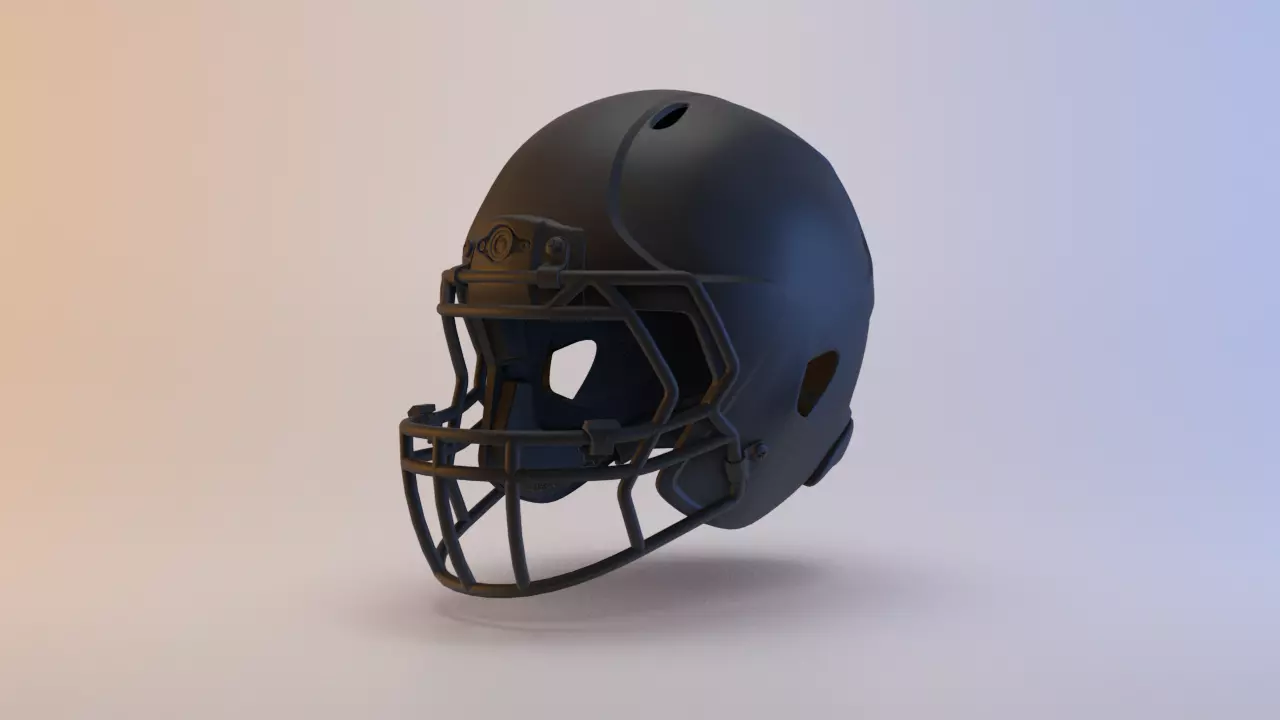 Football NFL helmet with cameras Low-poly 3D model
