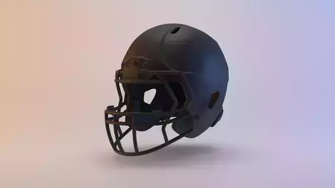 Football NFL helmet with cameras Low-poly 3D model