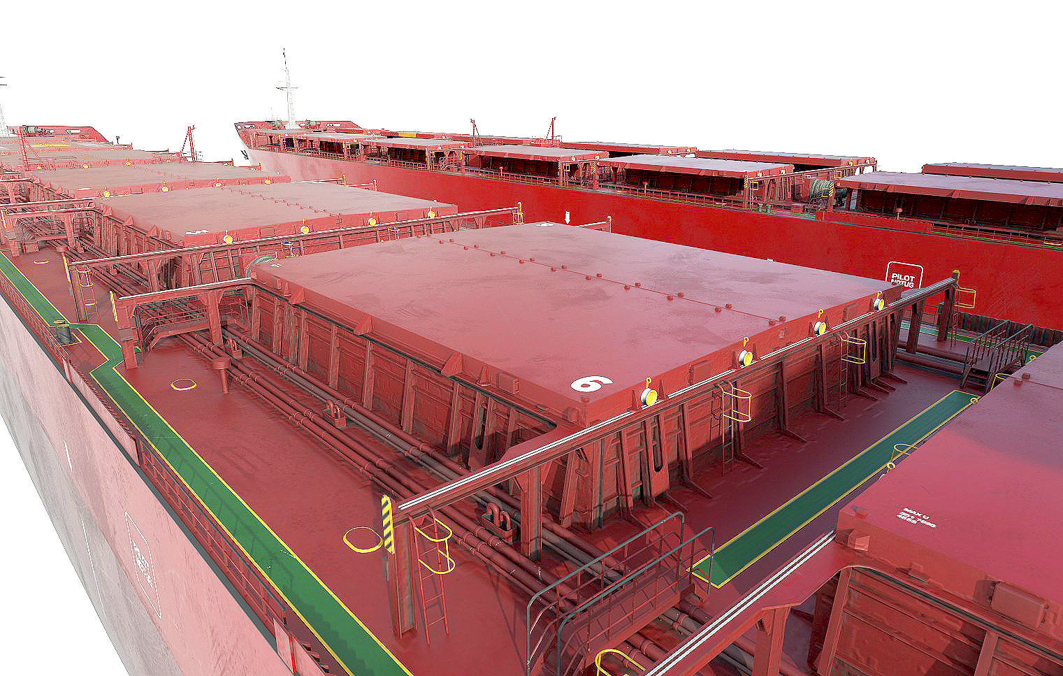 Bulk carrier red 3D model_4