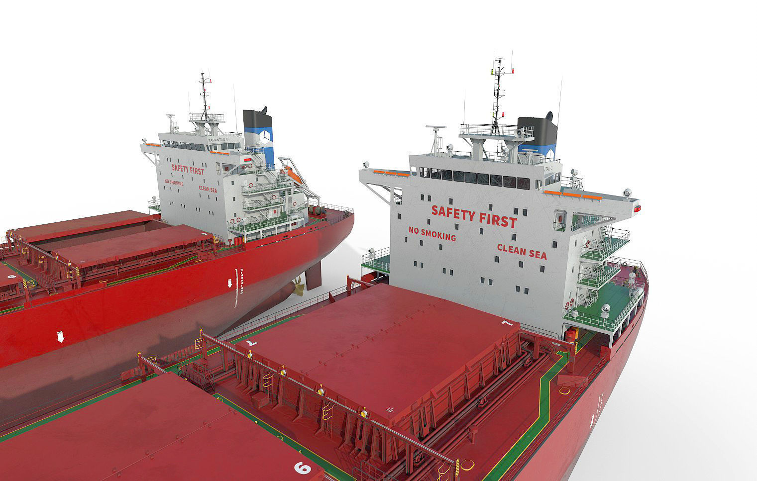 Bulk carrier red 3D model_6